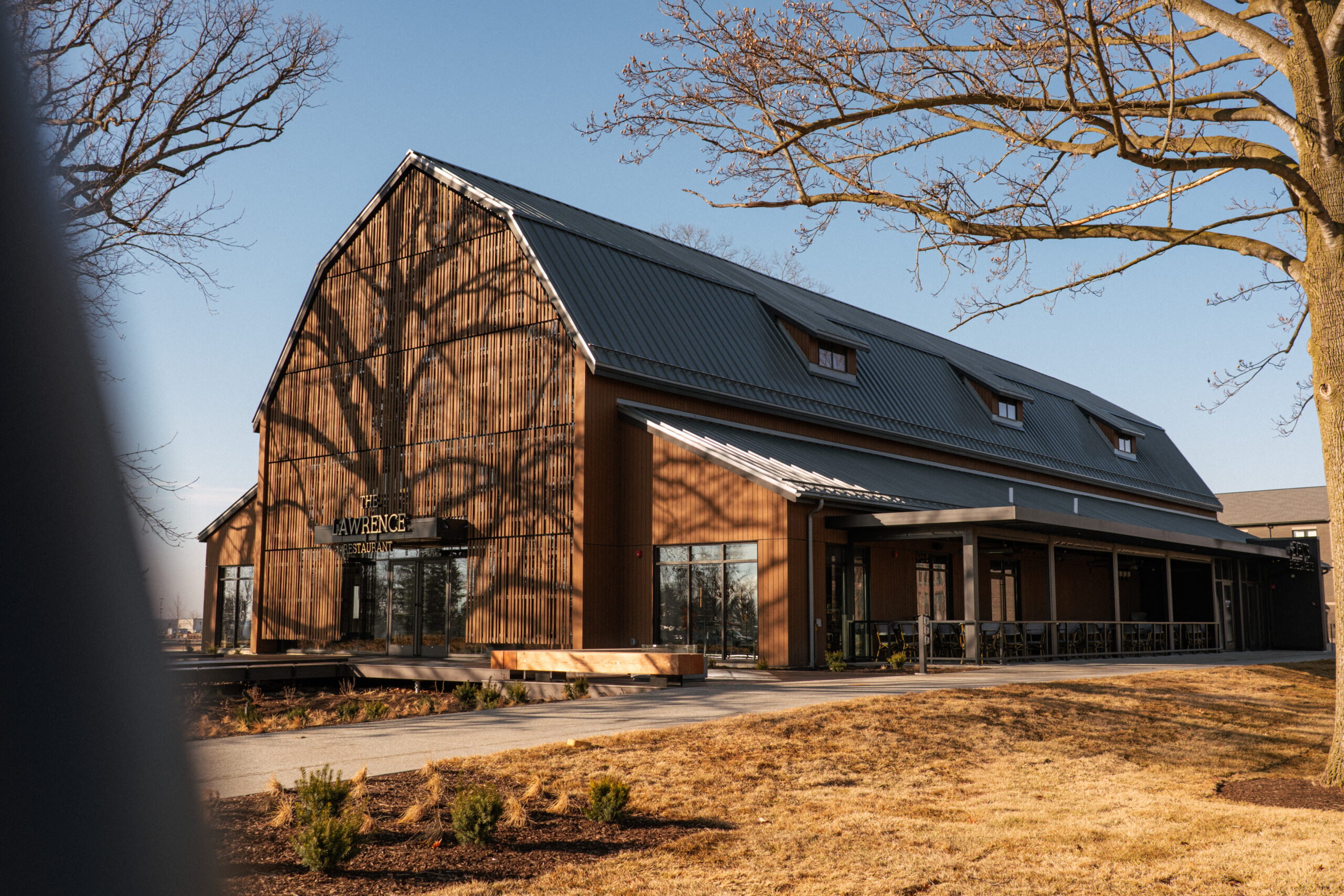 Reclaimed timber frame barn on purdue's campus in west Lafayette, Indiana