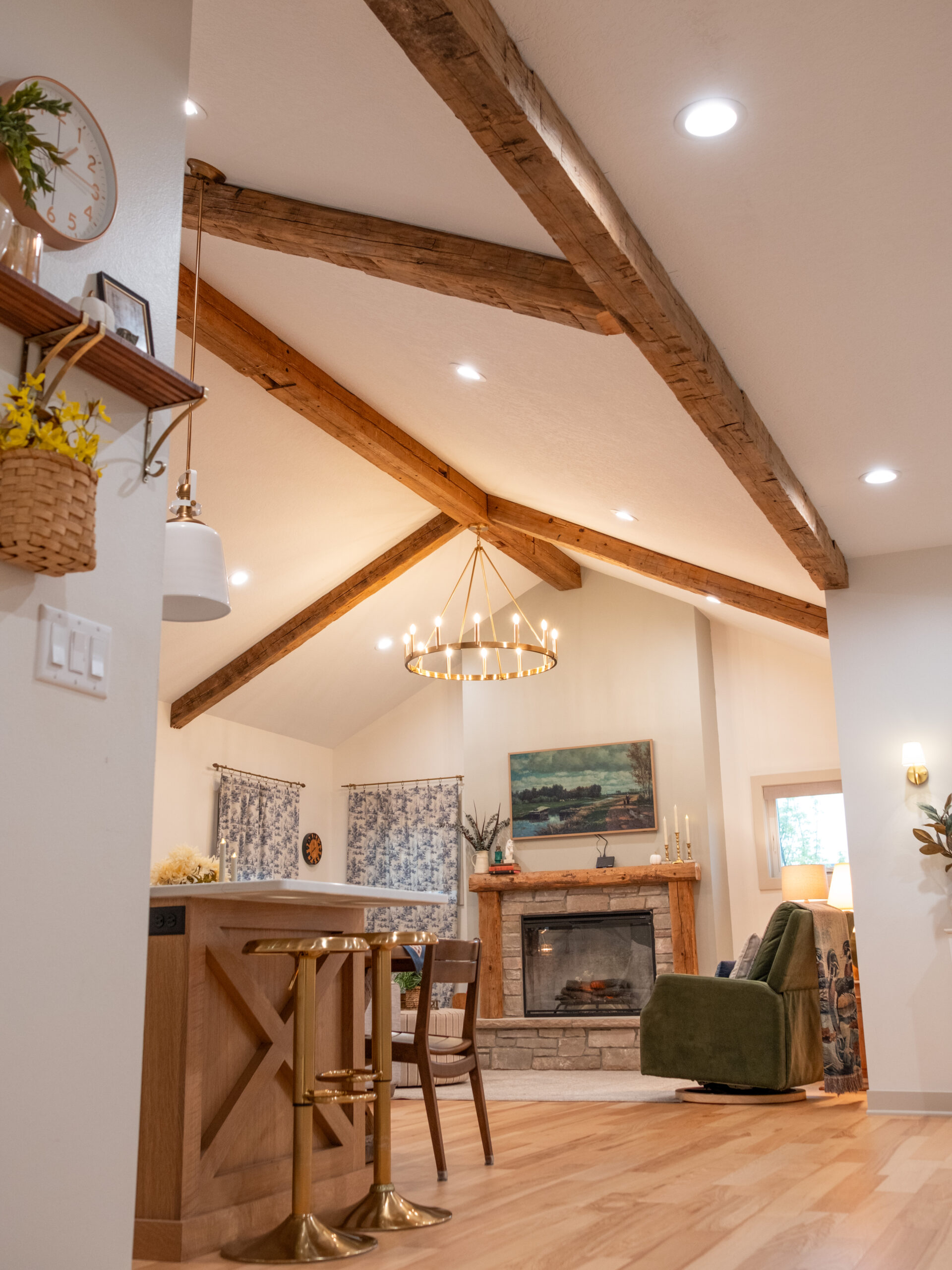 Hand-Hewn beams in home